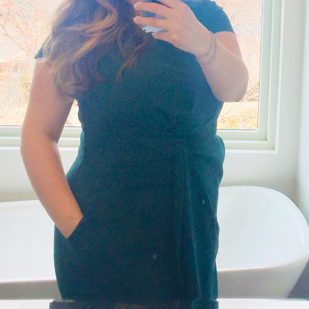 Ann Taylor teal formal party dress w/ pockets!